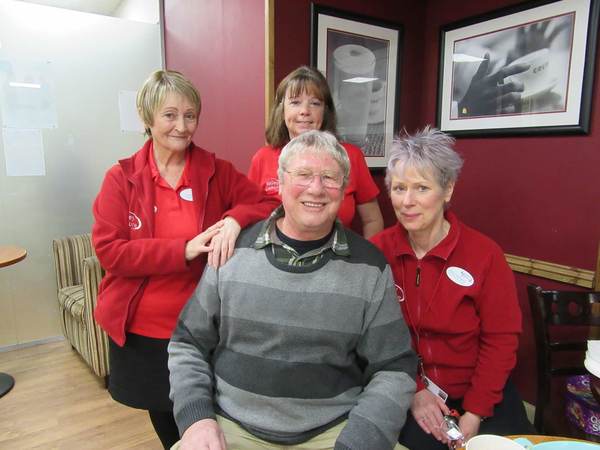 Gerry Scrivens with the toning ladies